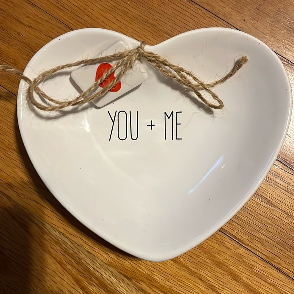 Jewelry Bowl Ceramic, YOU+ME, heart Shaped